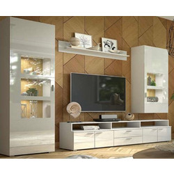 Σύνθεση τοίχου Foss Λευκό High gloss 300x203x60cm