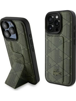 Lacoste Grip Stand Mono Back Cover Khaki (iPhone 16 Pro Max)