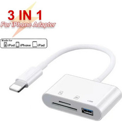 3 σε 1 Προσαρμογέας Lightning - SD / USB / TF Card Reader για iPhone & iPad Plug & Play
