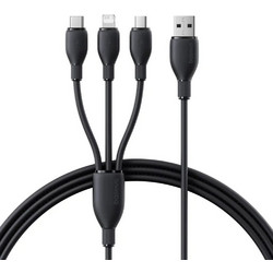 Baseus Data Καλώδιο 3σε1 Ultra-Fast charge Series USB σε Micro-USB, Lightning, USB-C, 3.5A, 0.8μ. - ΜΑΥΡΟ - P10376303121-01