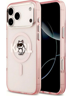Karl Lagerfeld Iml Choupette Sketch Logo Back Cover για iPhone 17 Pro Max - Ροζ