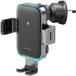 Proove - Car Holder with Wireless Charging Triple Clamp Pro - 2in1 Mount, Automatic, LED, Qi2 15W - Metal Grey - (WHTP15010004)