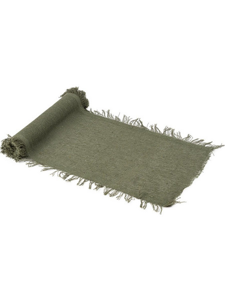 Beauty Home Ράννερ με ξέφτια - Λαδί 30cm x 3m
