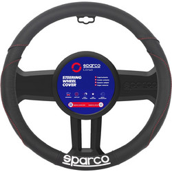 ΚΑΛΥΜΜΑ ΤΙΜΟΝΙΟΥ ΜΑΥΡΟ ΔΕΡΜΑ D38CM SPARCO 1ΤΜΧ