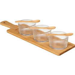 Μπωλ σερβιρίσματος σε bamboo βάση σετ 6,5 x 46 x 13 cm - Plastona