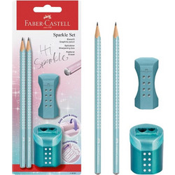 Σετ Μολύβια Sparkle Βεραμάν με Γόμα &amp Ξύστρα Faber Castell - 4 τμχ