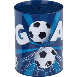 Κουμπαράς Μεταλλικός Μπλε Ποδόσφαιρο O12x16cm