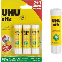 Κόλλα Stick UHU 8.2g - 2 τμχ. (+1 Δώρο)