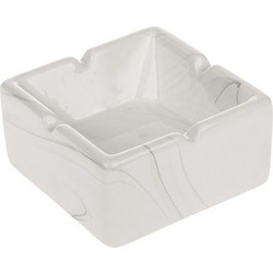Τασάκι Κεραμικό Τετράγωνο Λευκό Marble 10x10x5cm