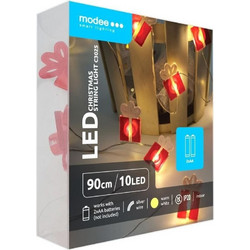 Modee Lighting Χριστουγεννιάτικα Λαμπάκια LED 10LED Μπαταρίας Θερμά Λευκά 0.9m 90cm