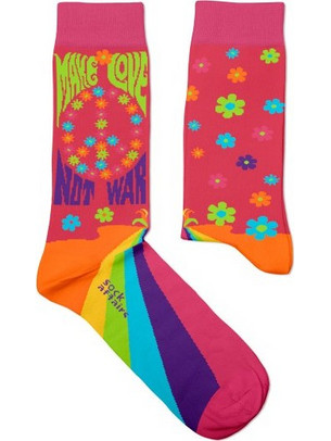 Sock Affairs Ειρήνης & Αγάπης Ανδρικές Κάλτσες Ψηλές με Σχέδια Φούξια