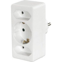 HAMA SOCKET ADAPTER 2EU/1SCHUKO WHITE ΠΟΛΥΠΡΙΖΟ (WHITE)