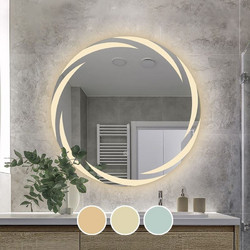 LED-1 Καθρέπτης Τοίχου - Φωτιζόμενος - Αφής, με 3 επιλογές εναλλαγής χρωμάτων - Woodwell