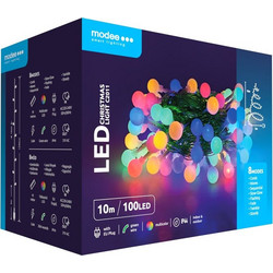 Modee Lighting Χριστουγεννιάτικα Λαμπάκια LED Τύπου Berry με Βύσμα (100LED/10m/10cm) Πολύχρωμα