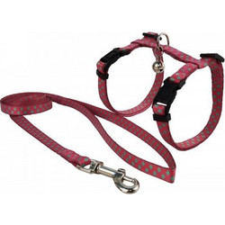 Pet Interest Σαμαράκι Plaid με Οδηγό 100cm Ροζ - Φούξια 35-55cm, M