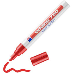 Edding Μαρκαδόρος Λαδιού 750 με μύτη 2-4mm Κόκκινο