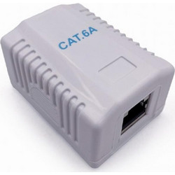 CABLEXPERT CAT6A FTP SINGLE PORT SURFACE MOUNT BOX WHITE
