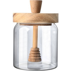 ESTIA ΔΟΧΕΙΟ ΜΕΛΙΟΥ ALLURE ΓΥΑΛΙΝΟ 450ml 9x9x13.5cm ΜΕ ΚΟΥΤΑΛΙ ΜΕΛΙΟΥ