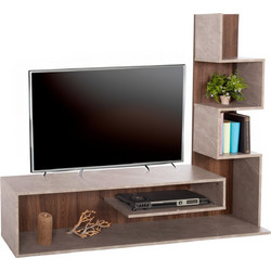 ΣΥΝΘΕΤΟ ΤΗΛΕΟΡΑΣΗΣ EDELIE HM8908.14 ΜΕΛΑΜΙΝΗ ΓΚΡΙ STONE TEXTURE-ΦΥΣΙΚΟ 150x29,5x120Υεκ