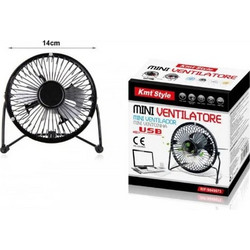 Kmt Style Mini Επιτραπέζιος Ανεμιστήρας USB 14cm 9049573 Ροζ