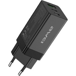 Awei PD9 Φορτιστής Χωρίς Καλώδιο με Θύρα USB-A & 2 Θύρες USB-C 65W Power Delivery Black