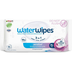 WaterWipes Sensitive+ XL Υγρά Μαντηλάκια Ενηλίκων 30 Μαντηλάκια