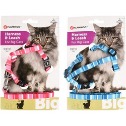 CAT HARNESS+LEASH BIG CAT ALFRY 25-40CM 10MM ASSORTMENT