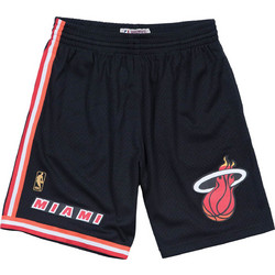 Mitchell & Ness NBA Swingman Road Heat Αθλητική Ανδρική Βερμούδα Μαύρη SMSHGS18239-MHE96