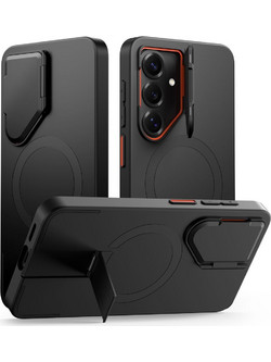 Tech-Protect Kevlar Aura MagSafe Back Cover Black / Orange (Samsung Galaxy S26)