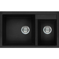 Elleci Quadra 440 Ένθετος Νεροχύτης Γρανίτη Nero 81.5x50cm