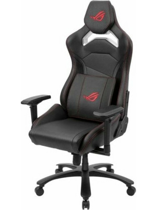 Asus ROG Chariot Καρέκλα Gaming Δερματίνης με Ρυθμιζόμενα Μπράτσα και RGB Μαύρη 90GC00E0-MSG010