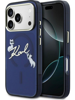 Karl Lagerfeld IML Choupettes Karl Script Logo Magsafe Θήκη Blue (iPhone 17 Pro Max)