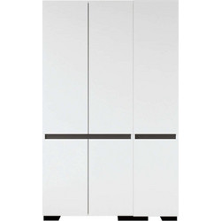 Ντουλάπα Τρίφυλλη Floransa 469ORN1123 135x52x210cm White-Anthracite Τρίφυλλη