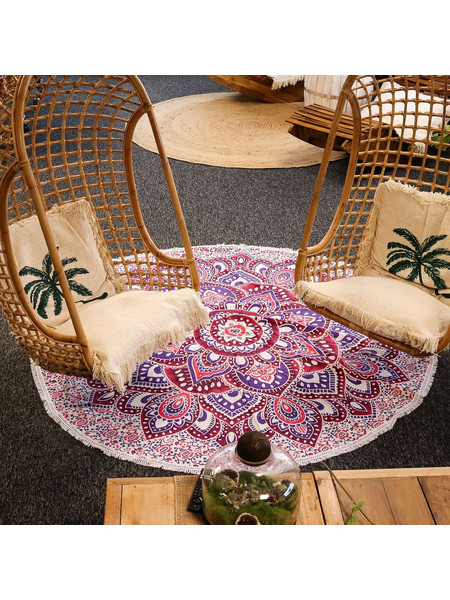 Large Mandala Roundy Art (180cm) - Pink & Purple