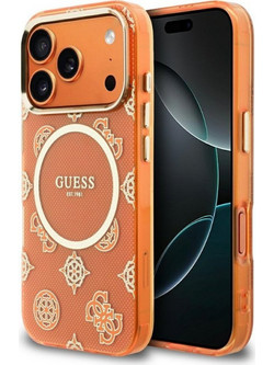 Guess Iml Peony Dot MagSafe Back Cover Θήκη για iPhone 17 Pro - Orange