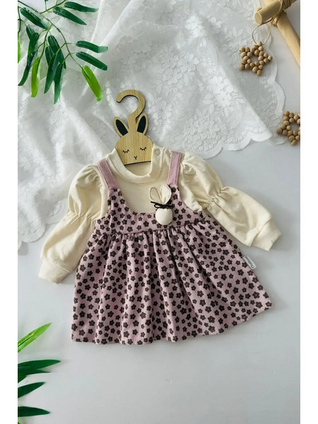 Παιδικό φόρεμα Moeboon Baby σε απαλό ροζ χρώμα, από 100% βαμβάκι