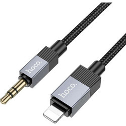 Hoco UPA32A - Καλώδιο AUX Jack 3.5mm (Αρσενικό) σε Lightning (Αρσενικό) 1m σε Μαύρο Χρώμα