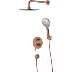Εντοιχιζόμενο σετ ντούζ Brush Rose Gold PVD ΚLS Carla 2 εξόδων, κεφαλή , τηλέφωνο 690342BR 690342BR