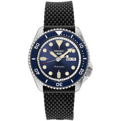 Seiko 5 Sports Ανδρικό Ρολόι Αυτόματο με Μαύρο Καουτσούκ Λουράκι SRPD71K2
