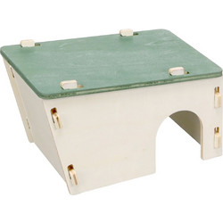 Ξύλινο Σπιτάκι House Mick Beige/green 21x13,5x12cm για μικρά ζώα