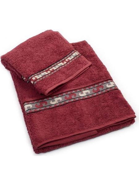 Πετσέτα Σετ 2 τεμ ZUCCHI 40X60,60X110 Jacquard Κόκκινο 100% Cotton Dimcol