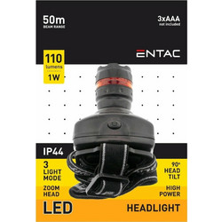 Entac Ehl-Zoom-1W-Pl Φακός Κεφαλής Εργασίας Μπαταρίας Led 110lm