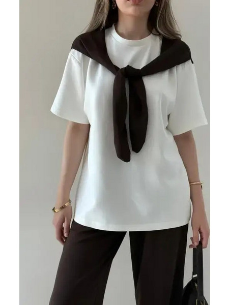 Γυναικεία Μπλούζα Kinzi καφέ Oversize