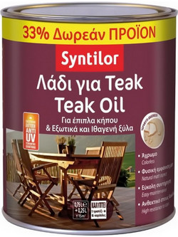 Syntilor Teck Teak Λάδι Ξύλου Έτοιμο προς Χρήση 1lt