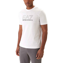EA7 Emporio Armani T-shirt κανονική γραμμή λευκό βαμβακερό