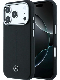 Mercedes-Benz Leather Semi Wrap Iconic Line MagSafe Θήκη Black (iPhone 17 Pro)