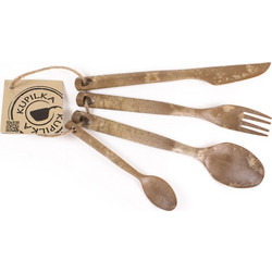 Kupilka Cutlery Set - Πλήρες Σετ Μαχαιροπίρουνων με Κορδόνι Jute, Χρώμα: Καφέ Original