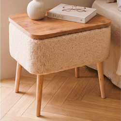 Κομοδίνο Puf02Peka02 - Beige 276Tdb1286 (60x55x30)