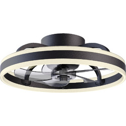 Ανεμιστήρας οροφής με φωτισμό LED 30W 3100lm, DC μοτέρ 15W, 5 πτερύγια, μαύρος με διάφανα πτερύγια, με τηλεχειριστήριο και χρονοδιακόπτη Φ500mm (FAN3231458) - FAN3231458