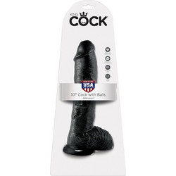 Pipedream King Cock 10" Ρεαλιστικό Dildo με Βεντούζα & Όρχεις 25cm Μαύρο